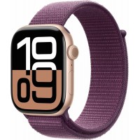 Часы Apple Watch Series 10 46mm Rose Gold Aluminium Case With Plum Sport Loop