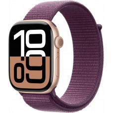 Часы Apple Watch Series 10 46mm Rose Gold Aluminium Case With Plum Sport Loop