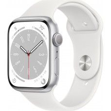 Часы Apple Watch Series 8 GPS 45mm Silver Aluminium Case With White Sport Band M/L