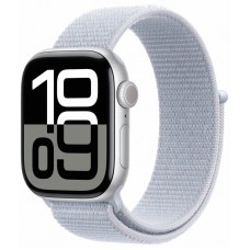 Часы Apple Watch Series 10 46mm Silver Aluminium Case With Blue Cloud Sport Loop