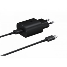 Оригинальное зарядное устройство Samsung 25W USB-C 3A + кабель (1 метр), Prism Black (Черный)
