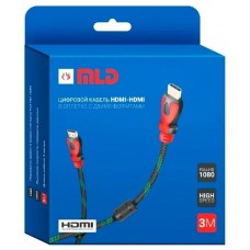 Цифровой кабель HDMI-HDMI в оплетке с двумя ферритами MLD 1,5м
