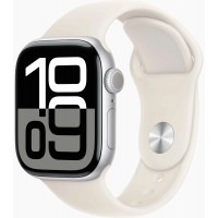 Часы Apple Watch Series 10 42mm Silver Aluminium Case With Starlight Sport Band S/M