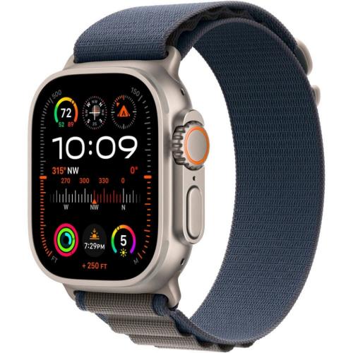 Умные часы Apple Watch Ultra 2, 49mm Natural Titanium Case With M Blue Alpine Loop